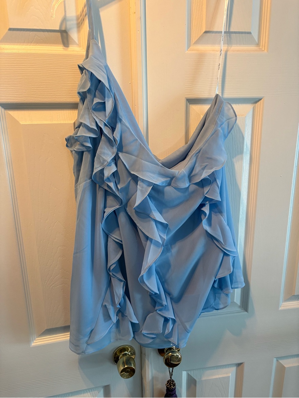 City Chic Baby Blue Ruffle Top